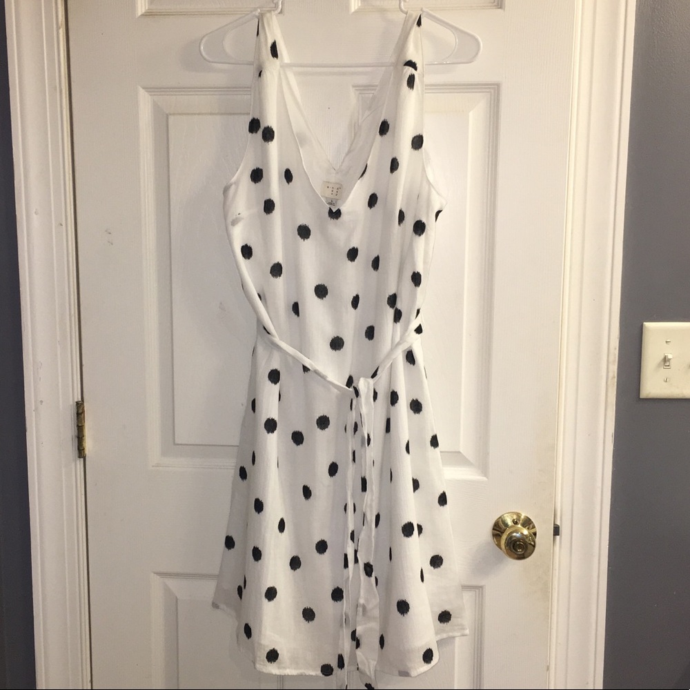 white polka dot dress